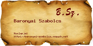 Baronyai Szabolcs névjegykártya